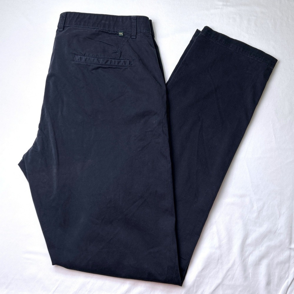 NWT Soft Cloth Mens Chino Pants Black Navy Size 34x34 Stretch Twill Straight Leg